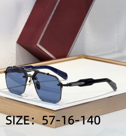 Square Sunglasses Double Titanium Frame Refined Business Style High Quality UV400 Unisex Gift