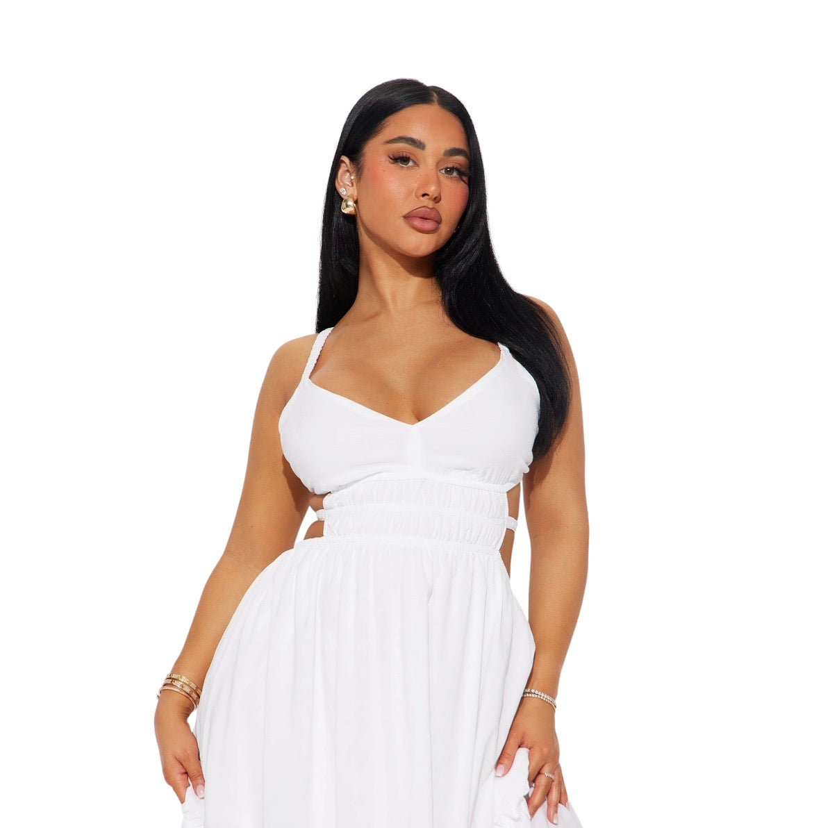 Ellen Tiered Maxi Dress White