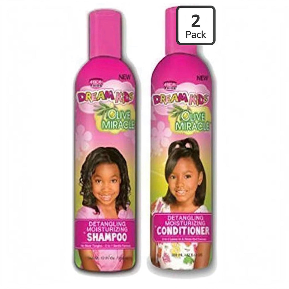 African Pride Dream Kids Olive Miracle Shampoo & Conditioner Set | Detangling Hair Care