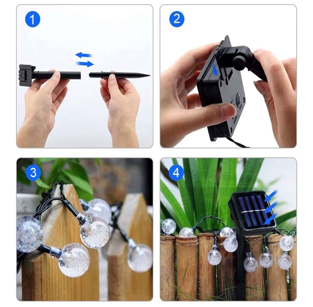 Solar Garden String Lights 100 LED Crystal Ball Fairy Lights 17m