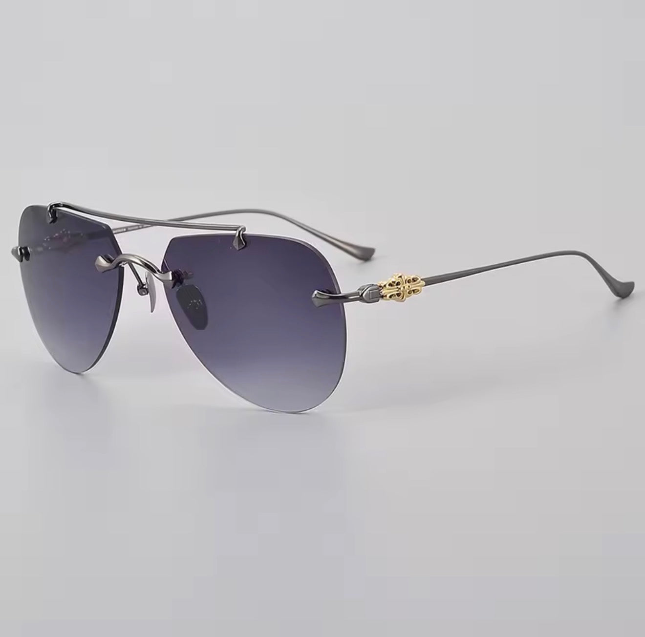 Luxury Men's Women's Fashion Pilot Optical Prescription Frameless Design Brand Glasses Outdoor Driving Vacation Sunglasses