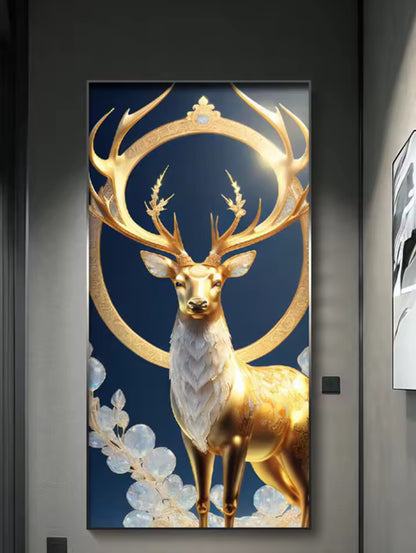 Deer LED Crystal Porcelain Wall Lamp – Artistic Wall Light for Interior Elegance