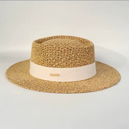 2026 Beach Straw Hat for Women Wide Brim UV Protection Boater Style Summer Hat