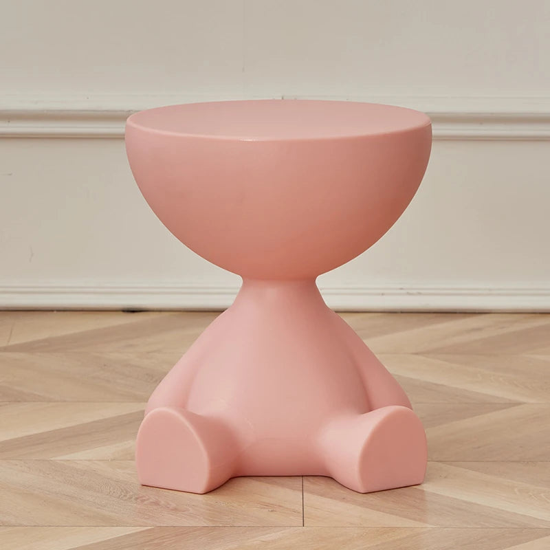 INS Cream Wind Coffee Table Nordic Plastic Sofa Side Tables Bedroom Bedside Tables Living Room Furniture round Small Low Stool