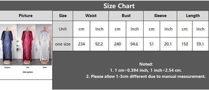 African Dresses for Women Fashion Beading Rhinestone Kaftan Maxi Dress
