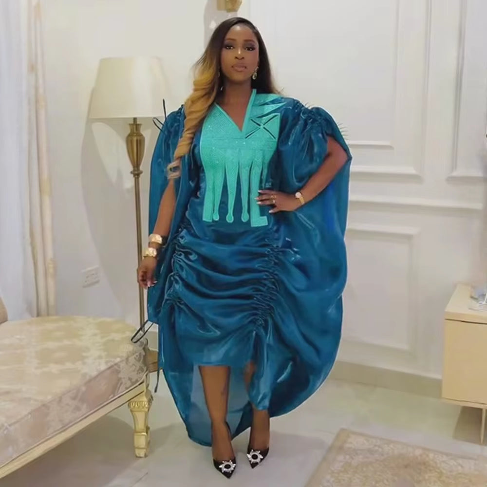 2 PCS Sets African Clothes for Women Dashiki Ankara Turkey Outfits Gown plus Size Wedding Party Dresses Kaftan Boubou Robe