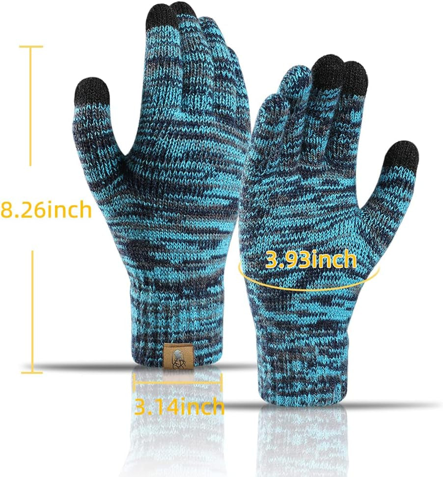 Hat Scarf Gloves Set Women'S Beanie Hat Long Scarf and Thermal Touch Screen Gloves Set 3 PCS Soft Warm Winter Knitted Pom Cap Set for Ladie