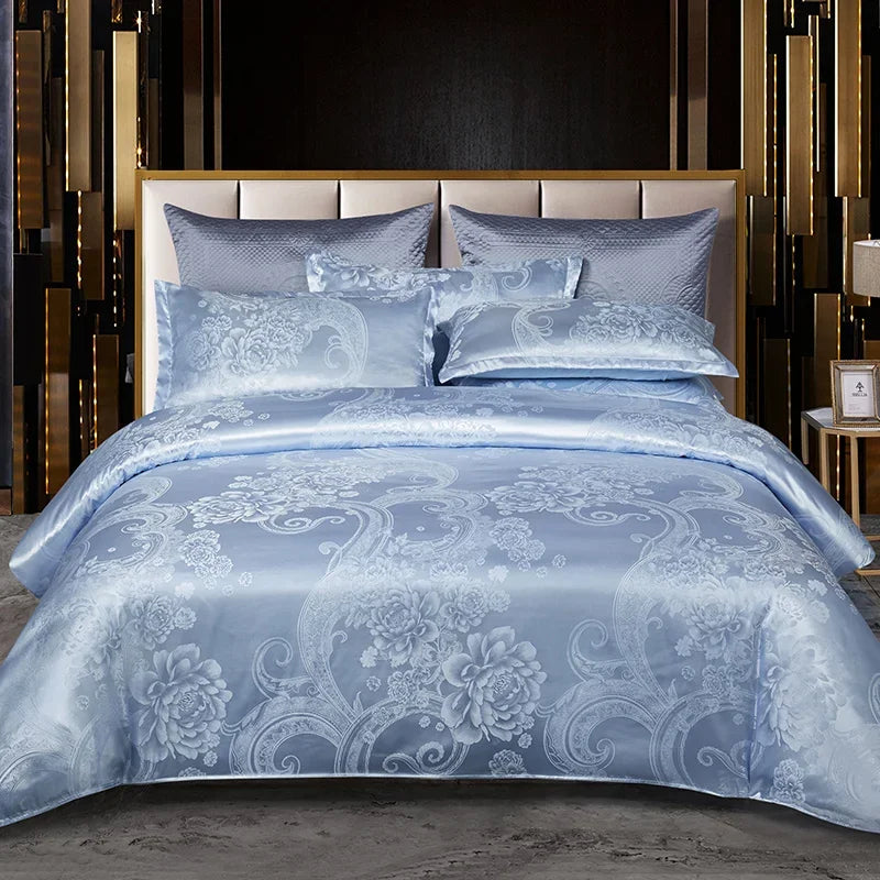 3Pcs Duvet Cover and Pillow Case Set No Filling,European Light Luxury Type Skin-Friendly Soft Fabric,For Family Bedroom Bedding