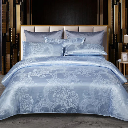 3Pcs Duvet Cover and Pillow Case Set No Filling,European Light Luxury Type Skin-Friendly Soft Fabric,For Family Bedroom Bedding