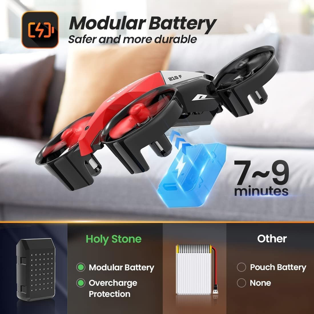 HS210F Mini Nano RC Drone for Kids Gift Portable Pocket Quadcopter with Altitude Hold, 3D Flips and Headless Mode, Race Drone with Light Easy to Fly for Beginners