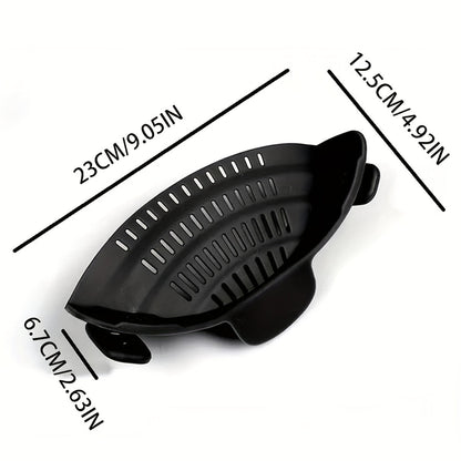 Versatile ClipOn Plastic Strainer for Kitchen Pots