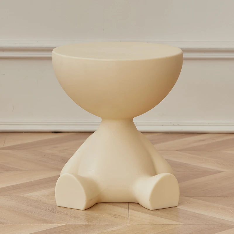 INS Cream Wind Coffee Table Nordic Plastic Sofa Side Tables Bedroom Bedside Tables Living Room Furniture round Small Low Stool
