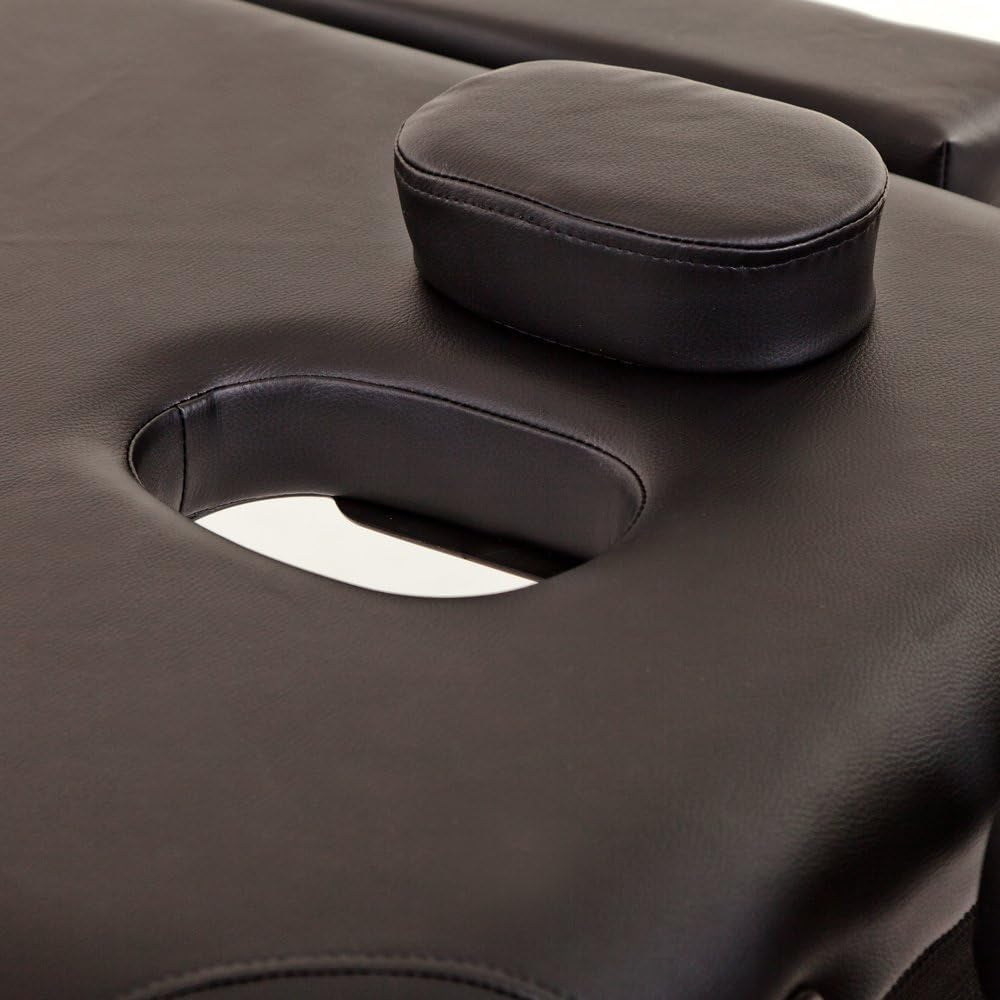 Premium Black Portable 3-Section Massage Table Bed with Aluminum Frame and Premium PU Leather - Perfect for Tattoo, Spa, and Reiki Therapy