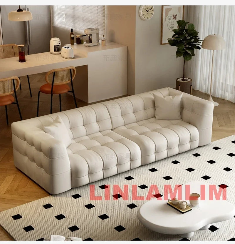 Multifunctional Convertible Sofa Bed, Modern Genuine Leather Folding Marshmallow Couch Cama Living Room Home Furniture