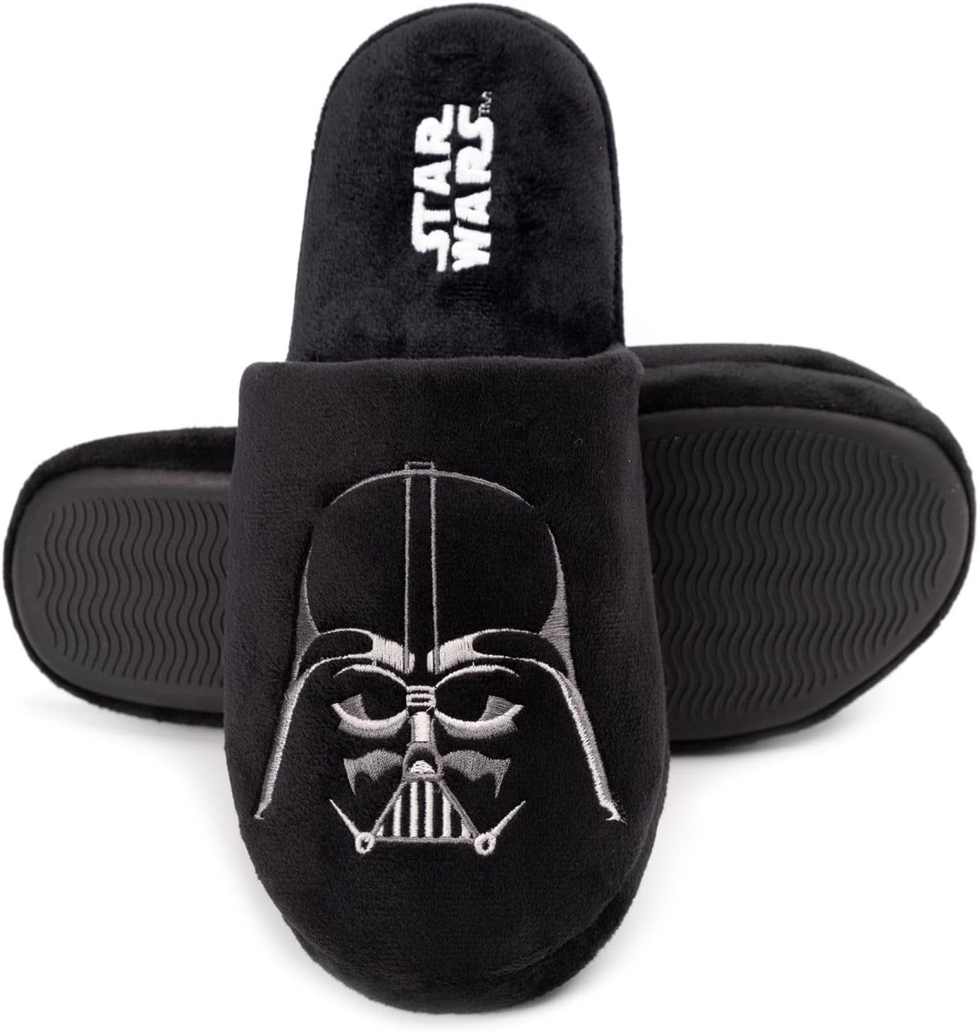 Slippers for Men | Adults Dark Side Darth Vader House Shoes | Novelty Merchandise Gifts for Him | Memory Foam Polyester Slip On