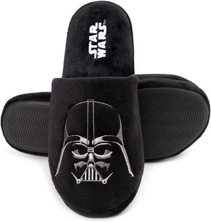 Slippers for Men | Adults Dark Side Darth Vader House Shoes | Novelty Merchandise Gifts for Him | Memory Foam Polyester Slip On