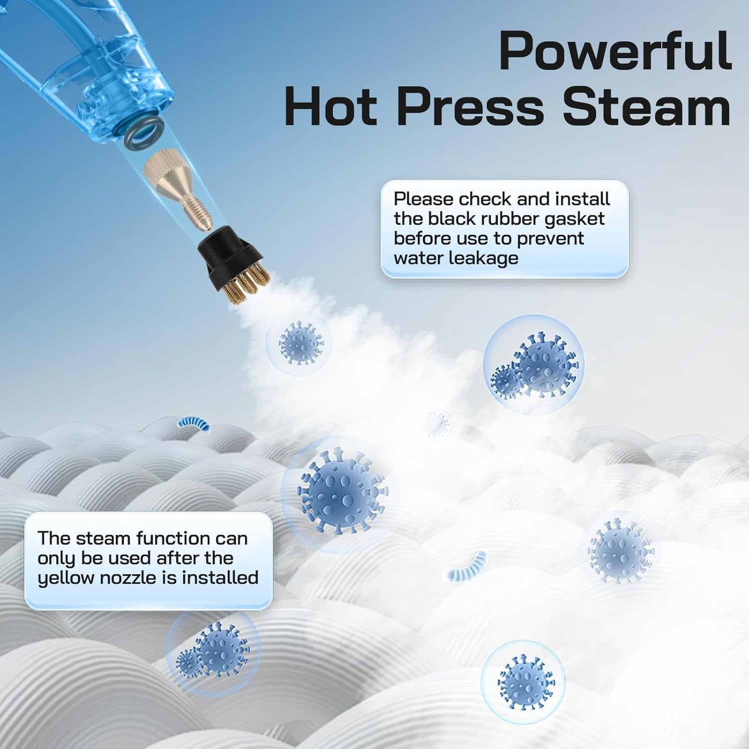 7 in 1 Handheld Steam Cleaner, 1500W Portable High Pressure Steam Cleaner, 1.2 L Water Tank, Handheld Car Steam Cleaner with 4 Brush Heads for Upholstery, Grouting, Tiles, Carpets, Bathrooms, Car