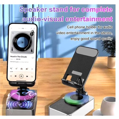 3-in-1 Mobile Phone Stand with Bluetooth Speaker, Tablet Holder, and Power Bank