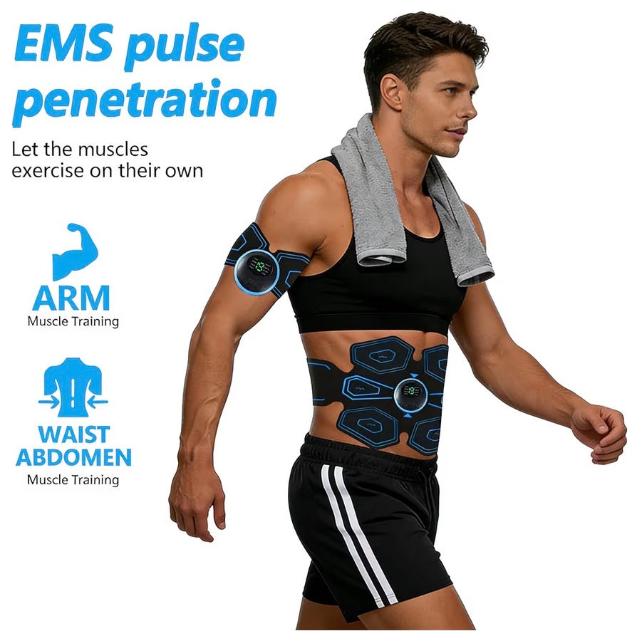 EMS Abdominal Muscle Trainer 8 Modes 18 Intensity Levels