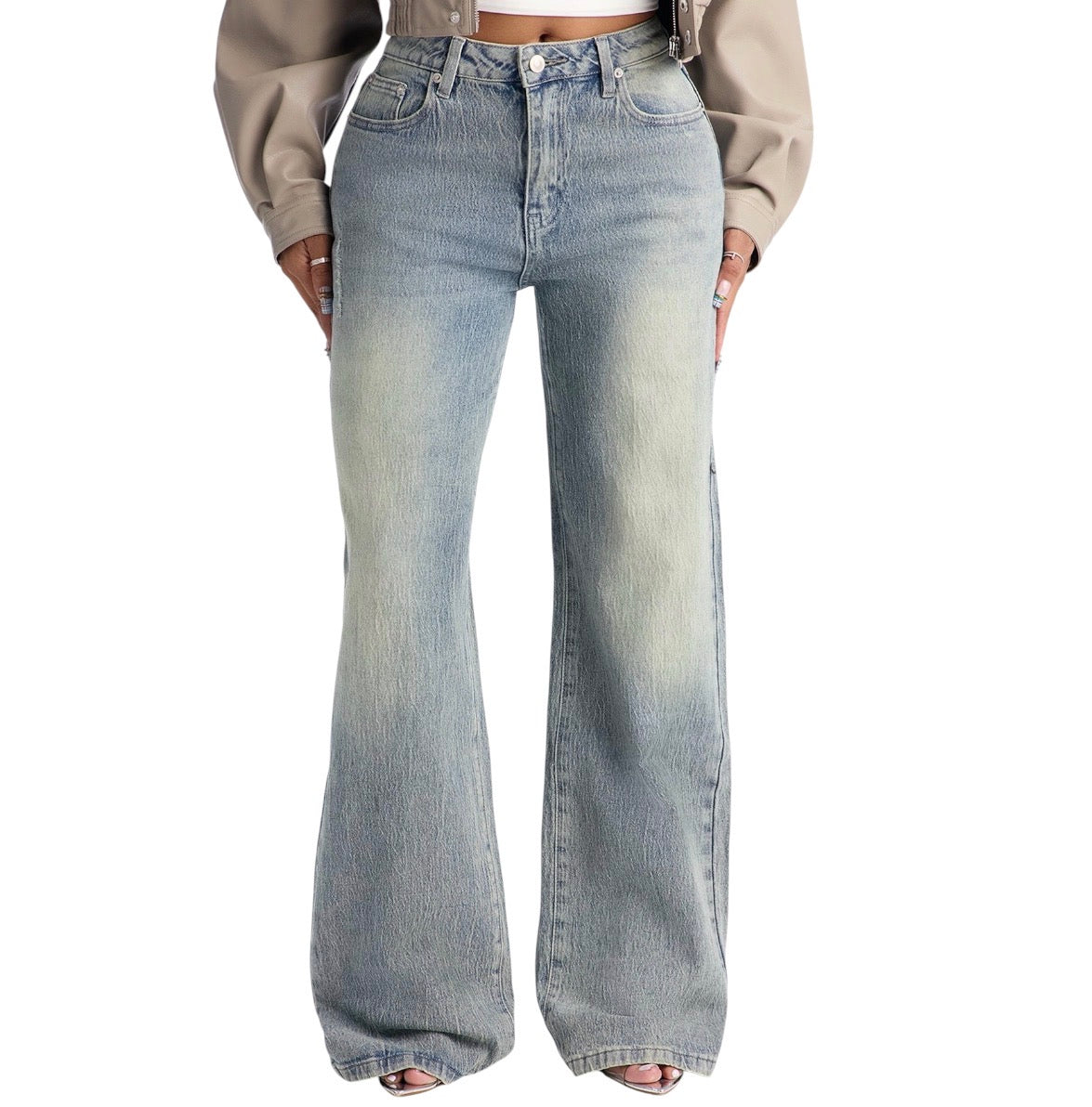 Next Chapter Baggy Wide Leg Jeans Vintage Wash