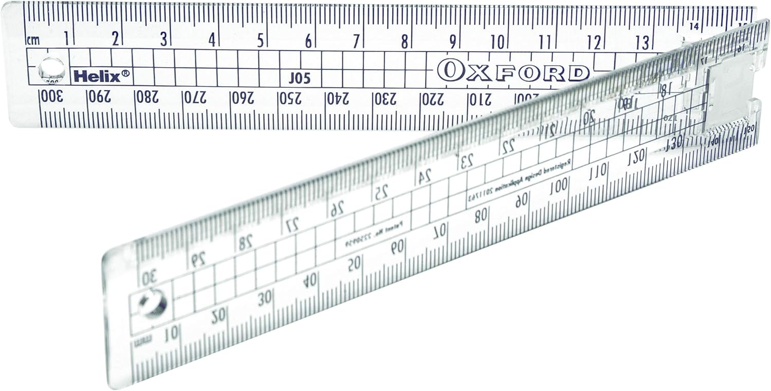 Helix Oxford 30Cm Folding Ruler, Oxford Blue