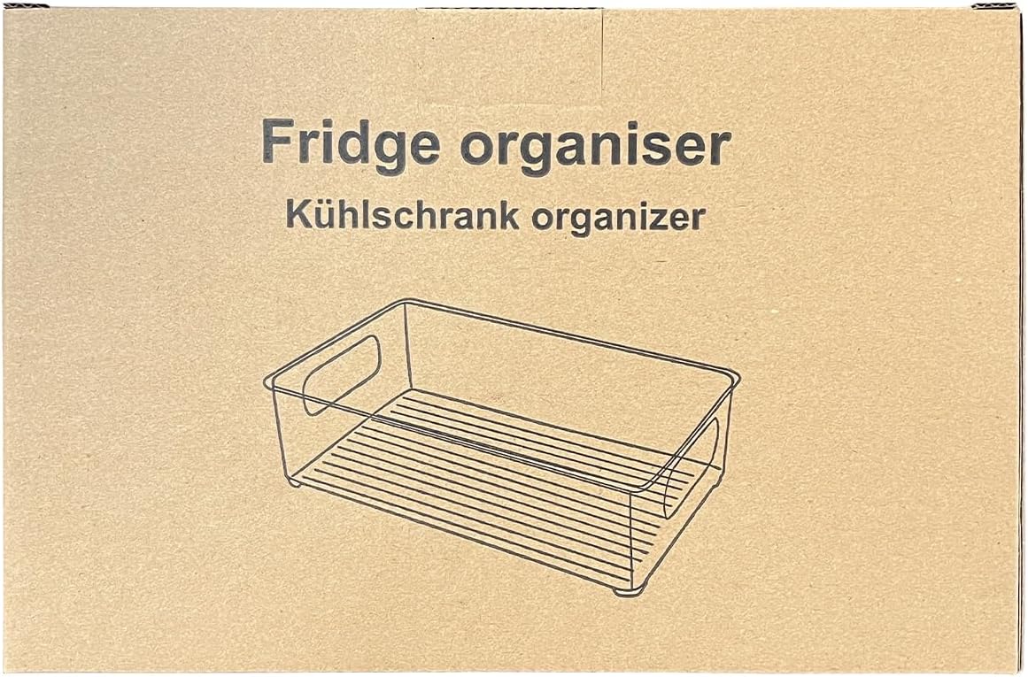 Fridge Organiser, Stackable, Storage Box, Kitchen Organiser, Pantry Storage Container, Transparent Container for Fridge, Kitchens, Cabinets (Pack of 6)