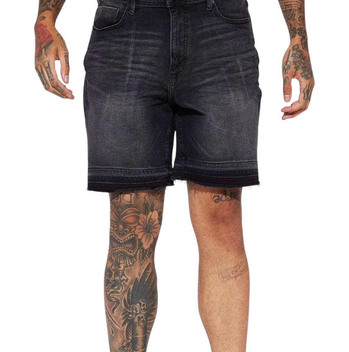 My Idea Relaxed Denim Shorts Black Wash