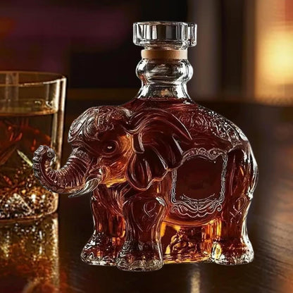 Animal Whiskey Decanter Men Dad Husband Gift, Glass, Unique Creative Transparent Wine Decanter Wine Bottle for Bar Hotel, Elephant