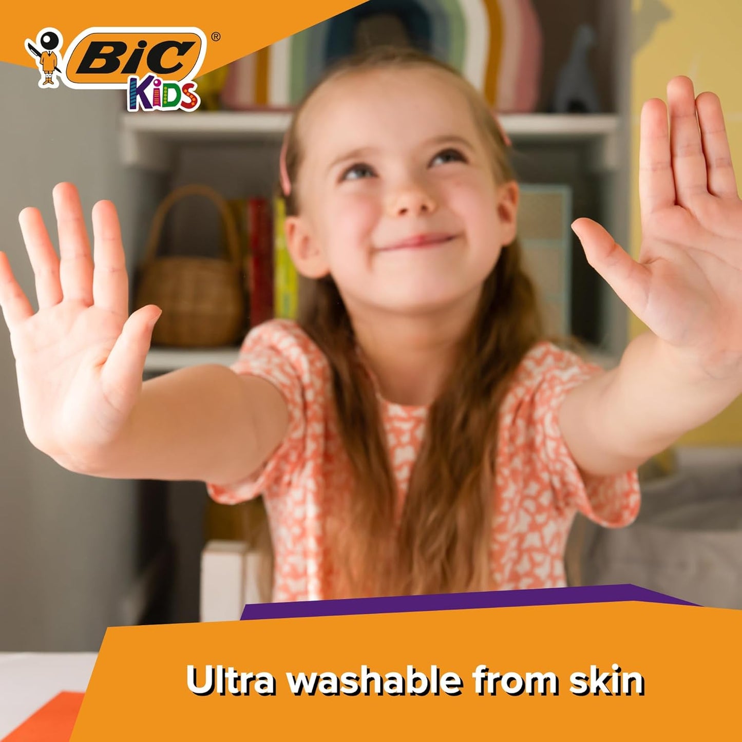BIC Kids Kid Couleur Felt Tip Colouring Pens - Assorted Colours, Water-Based, Cardboard Wallet of 18
