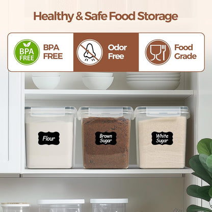 ComSaf  Storage Containers 2.5L Set of 3, Plastic Airtight Food Storage Containers with Lids, Large Clip-Lock Kitchen Storage Containers for Cereal, Rice, Pasta, Dry Food, Bpa-Free Pantry Storage