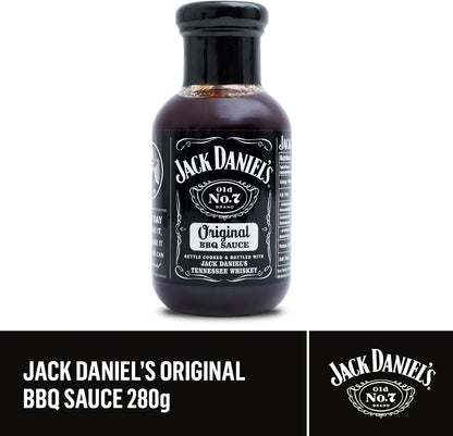 Jack Daniels BBQ Sauce Gift Set, 1X Honey, 1X Original BBQ Sauce Tennessee Whiskey, Jack Daniels Gifts for Men - Barbecue Food Gifts for Boyfriend, Dad and Mens Gift for Birthday, Stocking, Christmas