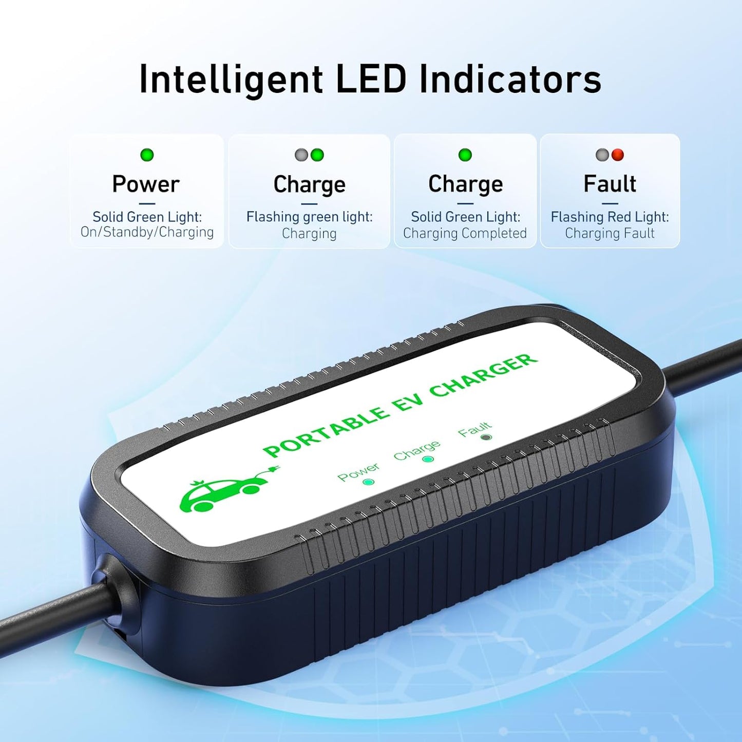EV Charger Cable Type 2 to 3 Pin Plug 8M, 10A 3 Pin EV Charger Electric Car Charger, 2.3Kw Type 2 Charging Cable 3 Pin IP67/IP54 with LED Indicators&Bag, for Type 2 Evs&Phevs