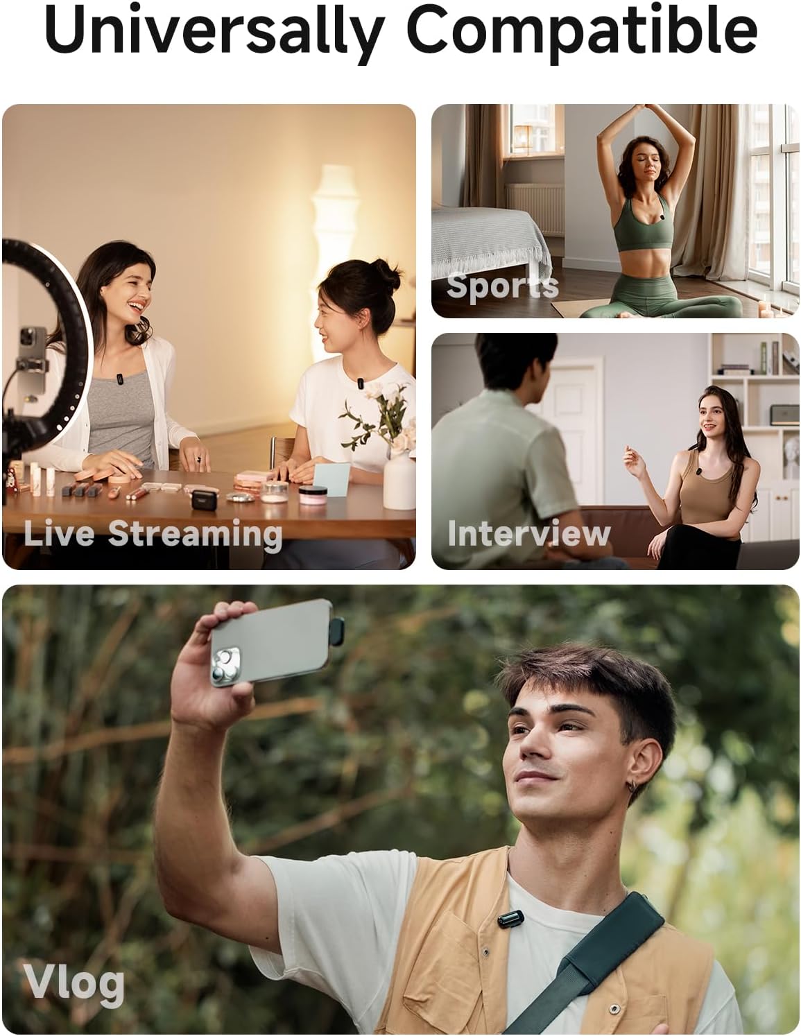 Wireless Microphone for Iphone 17/16/15 & Android, USB-C Wireless Mini Mic with Pro Sound, Noise Cancellation, AI Voice Changer, 30H Battery for Video Recording Vlog Tiktok Youtube,Wave T1 Mini