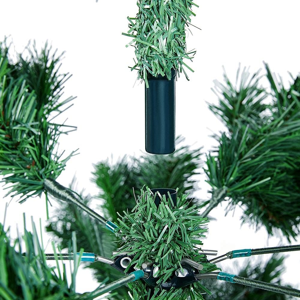 6Ft Hinged Spruce Christmas Tree Holiday Decoration Artificial Unlit Xmas Tree with 1000 PVC Flexible Tips
