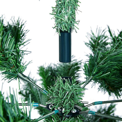 6Ft Hinged Spruce Christmas Tree Holiday Decoration Artificial Unlit Xmas Tree with 1000 PVC Flexible Tips