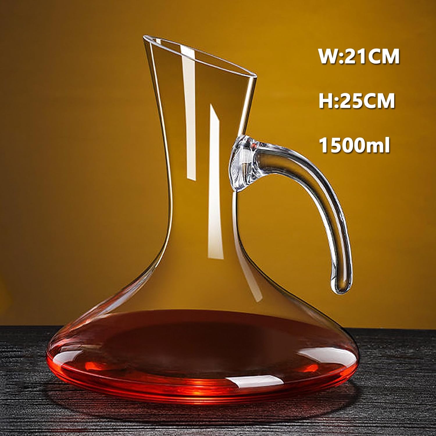 Red Wine Decanter, Glass Carafe Aerator, 100% Lead-Free Crystal Wine Carafe, Unique Wine Aerator Present & Accessory for Wine Lovers (1.5L-2)