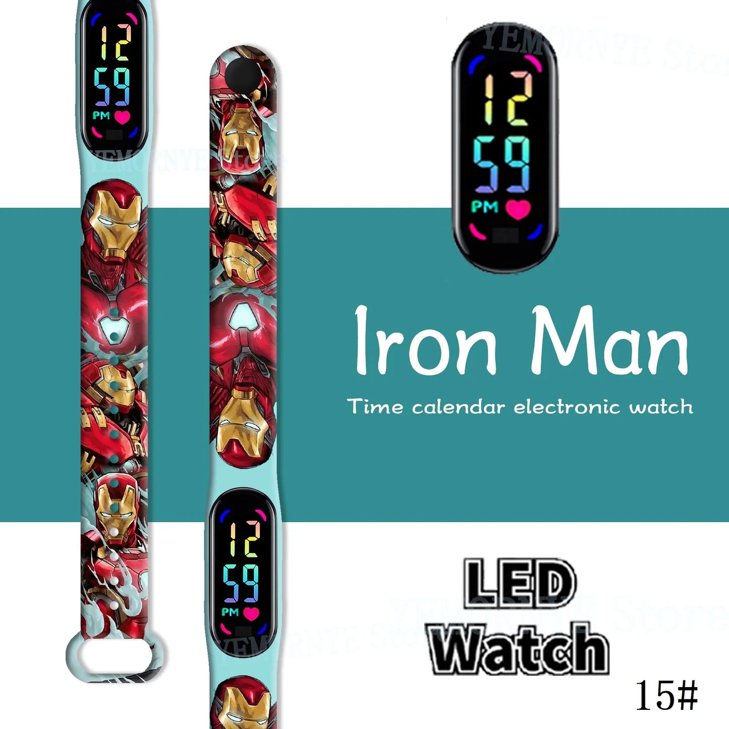 Disney Spider Man Children'S Cartoon Anime Character Luminous Bracelet Watch LED Touch Waterproof Clock Sports Gifts Christmas H