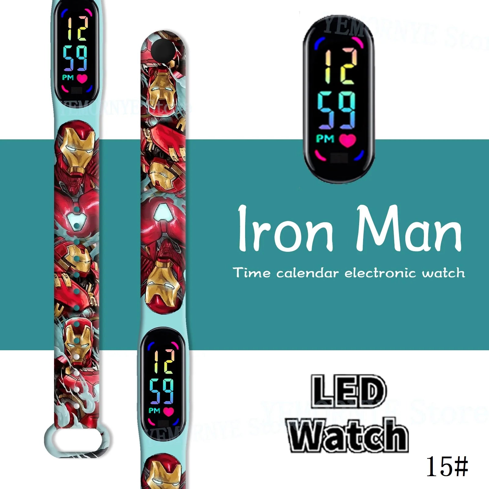 Disney Spider Man Children'S Cartoon Anime Character Luminous Bracelet Watch LED Touch Waterproof Clock Sports Gifts Christmas H