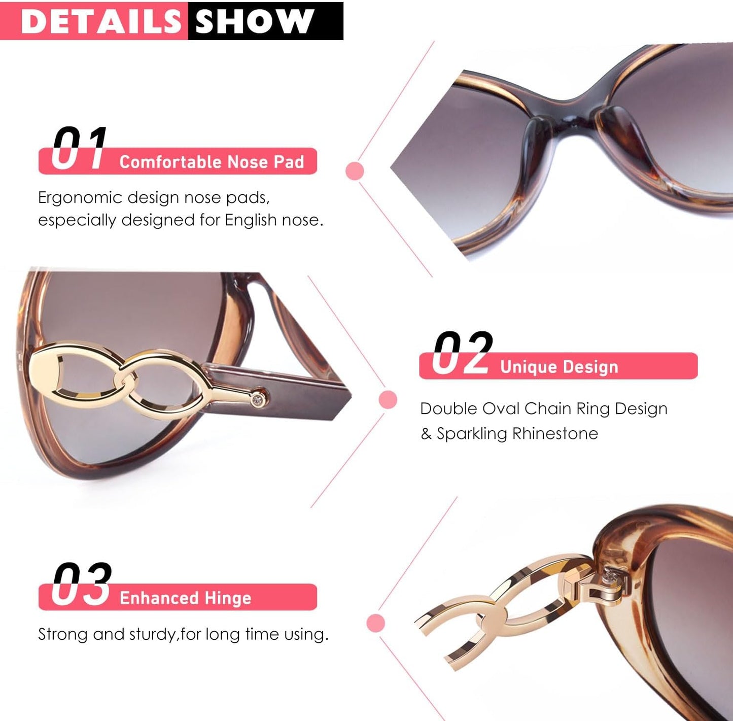 Polarized Retro Oversized Sunglasses for Women with UV400 Protection