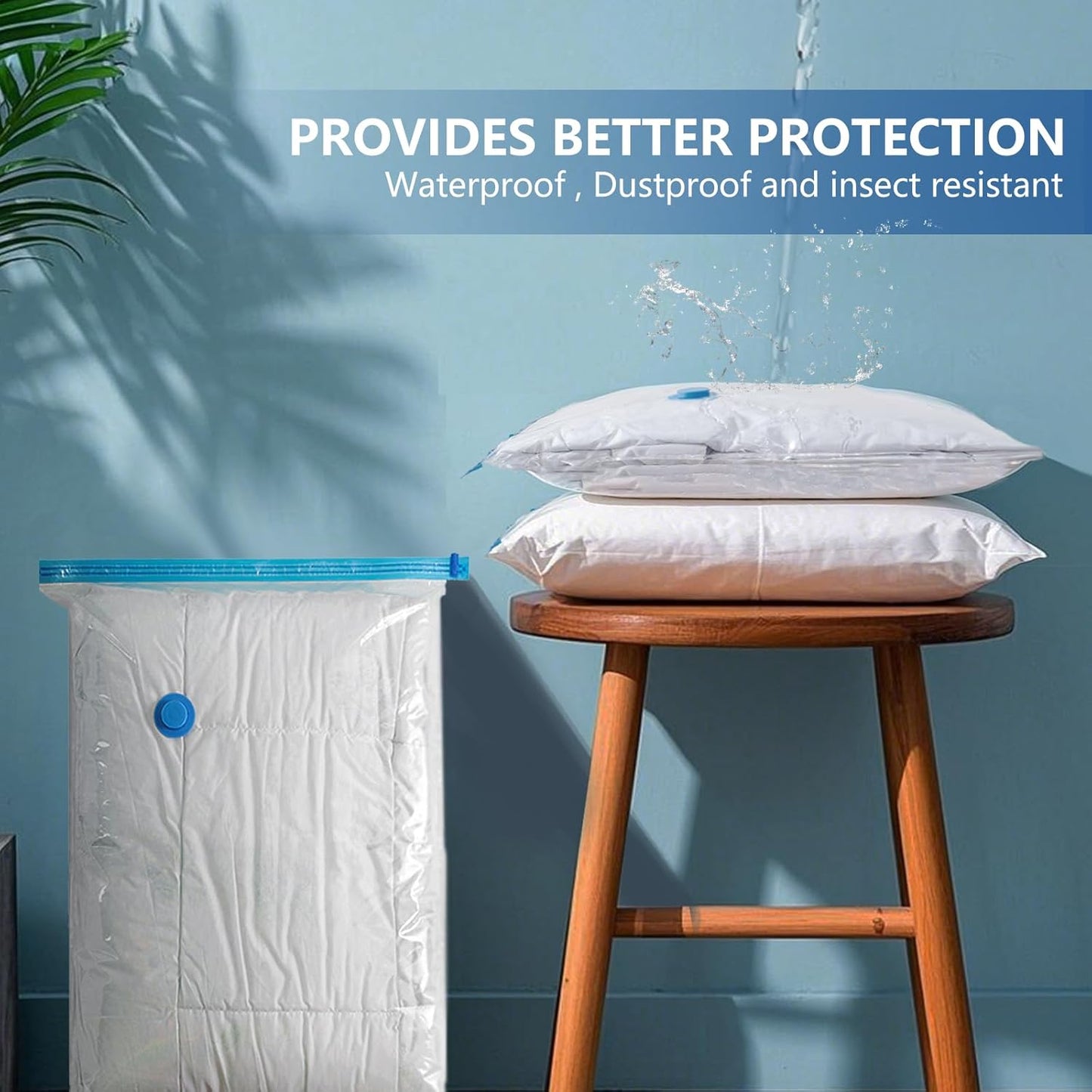 Vacuum Storage Bags 10 Pack with Electric Pump, 2XL+2L+2M+4S Reusable Vacuum Bags for Storage for Bedding Pillows, Moving and Travel, Space Saver