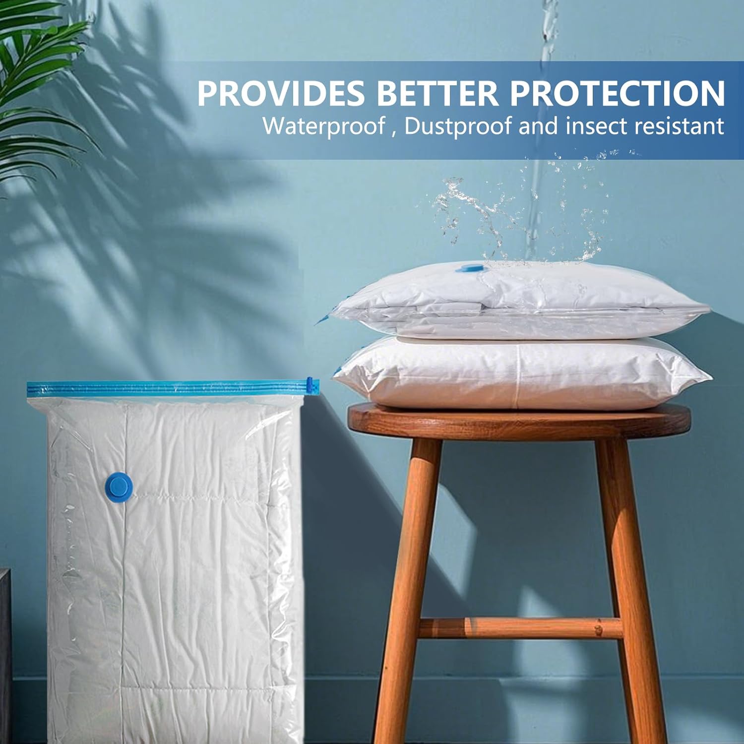 Vacuum Storage Bags 10 Pack with Electric Pump, 2XL+2L+2M+4S Reusable Vacuum Bags for Storage for Bedding Pillows, Moving and Travel, Space Saver