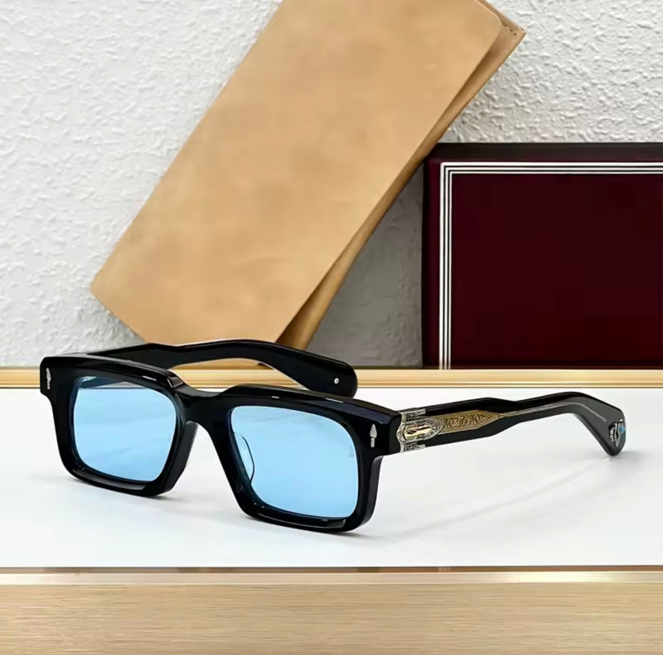 Luxury Fashion Trend Vintage  Sunglasses BELVEDERE Thick Acetate Retro Square Style Unisex A+ High Quality
