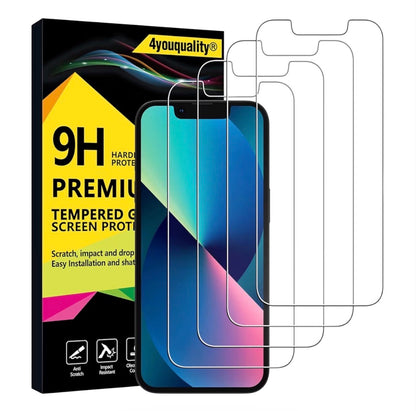 4youquality 4-Pack iPhone 17e 16e 14 13 13 Pro Screen Protector