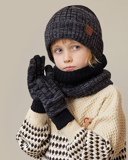 Children'S Winter Hat Scarf Gloves for Boys Girls Winter Hats Scarfs Set for Children 4-15 Years Warm Outdoor Hat and Scarf for Kids Winter Ski Suit