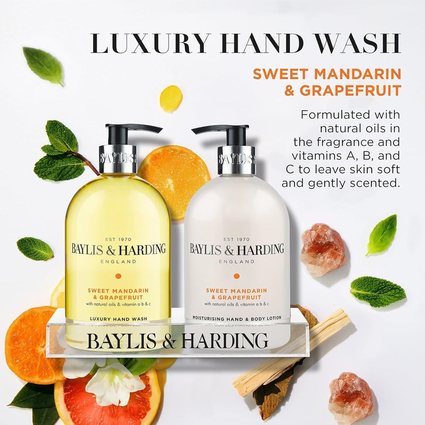 Sweet Mandarin & Grapefruit Hand Wash and Lotion Set (Pack of 1) - Vegan Friendly
