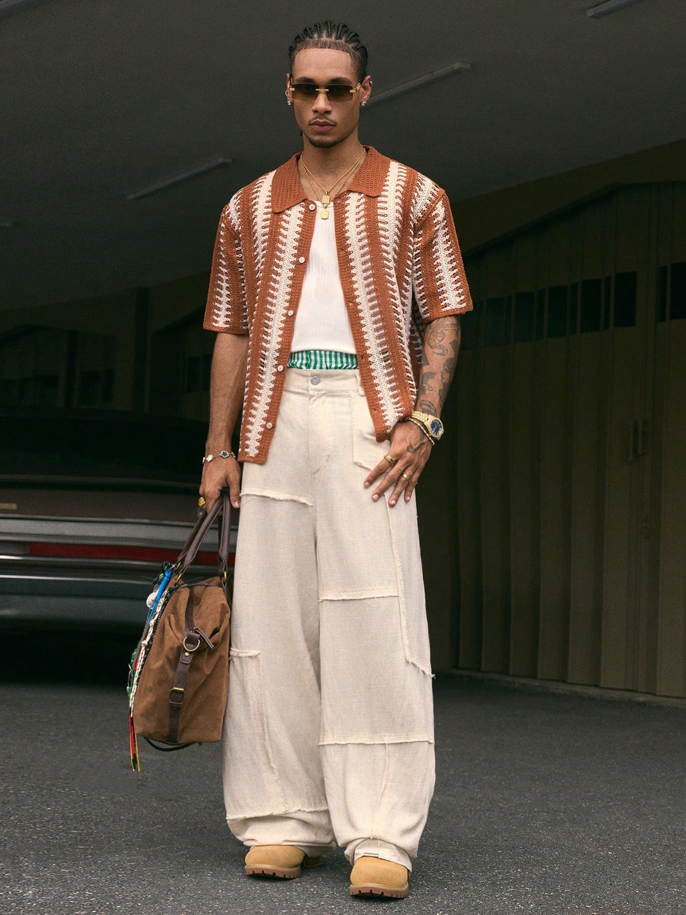 AXEPEAK Multi-Size Fashionable Street Style Wide Leg Pants for Men, Streetwear Edition