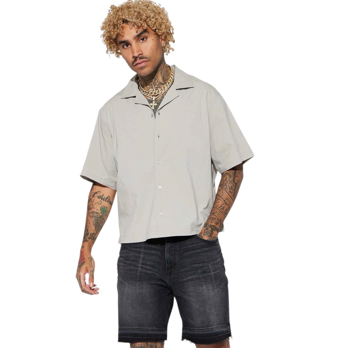 My Idea Relaxed Denim Shorts Black Wash