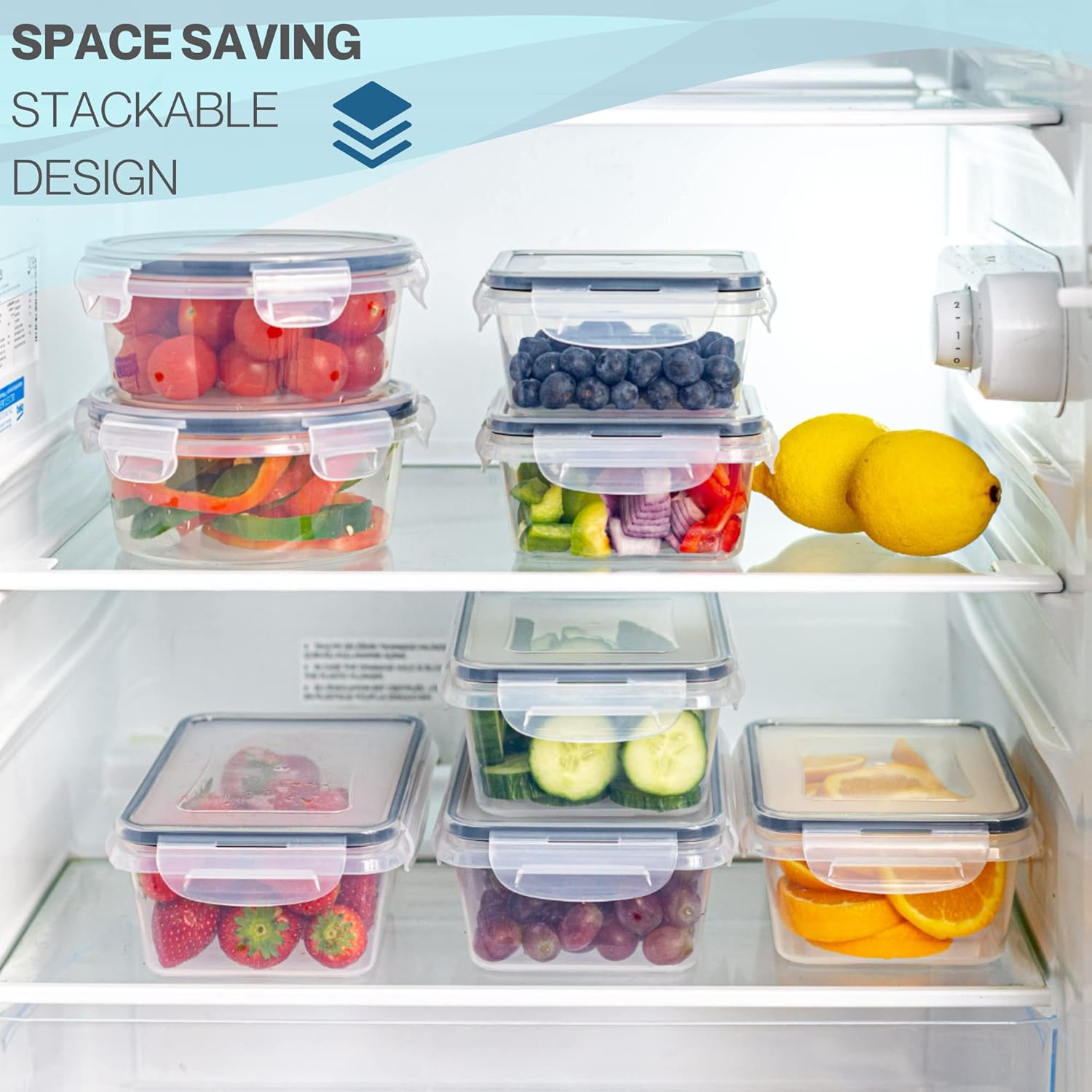 nuovva  Airtight Food Storage Containers Set – Plastic Food Containers with Lid – Leak Proof Pantry & Kitchen Containers – Meal Prep Sets with Lids – 24Pcs (12 Containers + 12 Lids)
