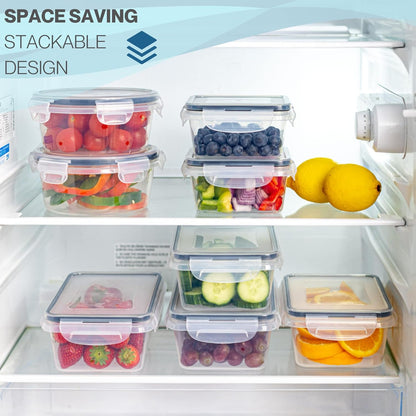 nuovva  Airtight Food Storage Containers Set – Plastic Food Containers with Lid – Leak Proof Pantry & Kitchen Containers – Meal Prep Sets with Lids – 24Pcs (12 Containers + 12 Lids)