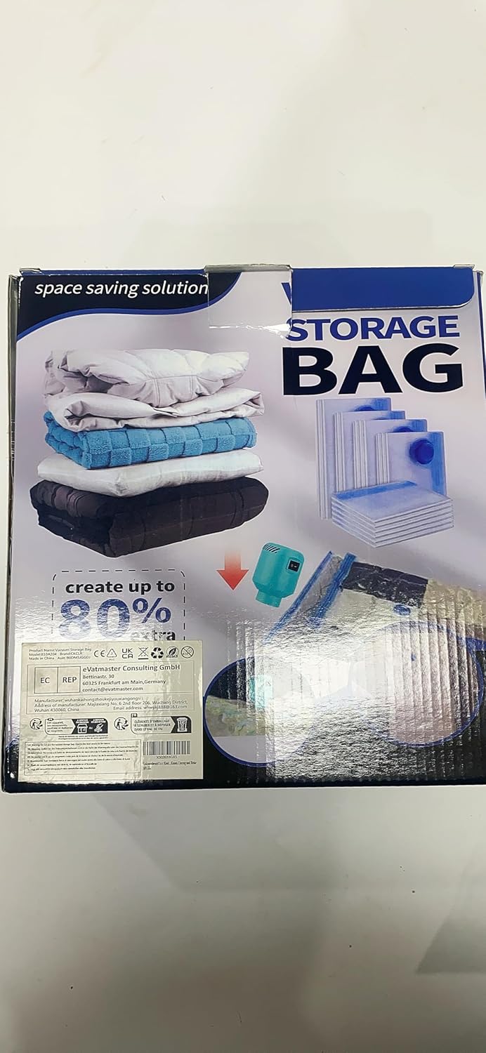 Vacuum Storage Bags 10 Pack with Electric Pump, 2XL+2L+2M+4S Reusable Vacuum Bags for Storage for Bedding Pillows, Moving and Travel, Space Saver